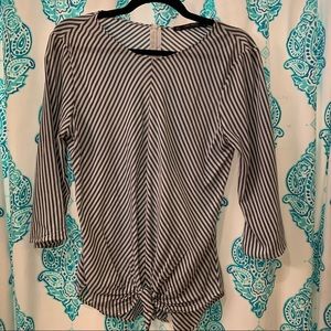 ZARA Striped 3/4 Length Sleeve Blouse